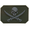 NEU 3D Rubber Patch Skull with Swords
