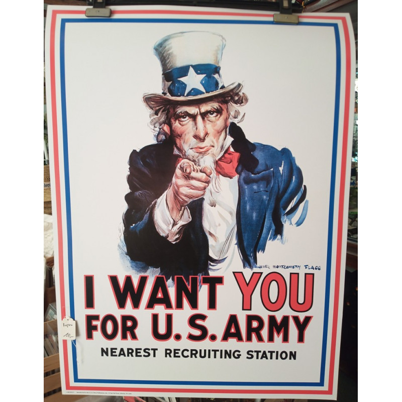 neu II WK Repro Plakat " I WANT YOU FOR U.S. ARMY "