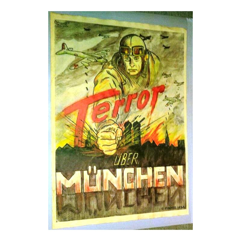Plakat " Terror über München " II WK original