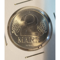 2 Mark DDR Aluminium 1975 Bankfrisch