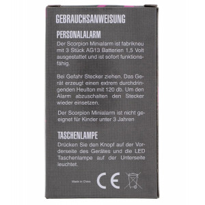 Scorpion Mini Alarm 120db pink
