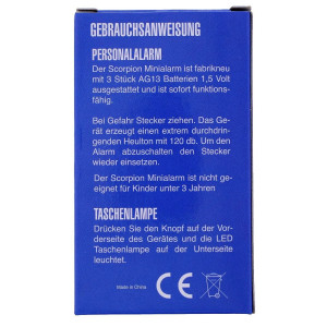 Scorpion Mini Alarm 120db schwarz