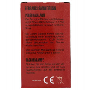 Scorpion Mini Alarm 120db silber