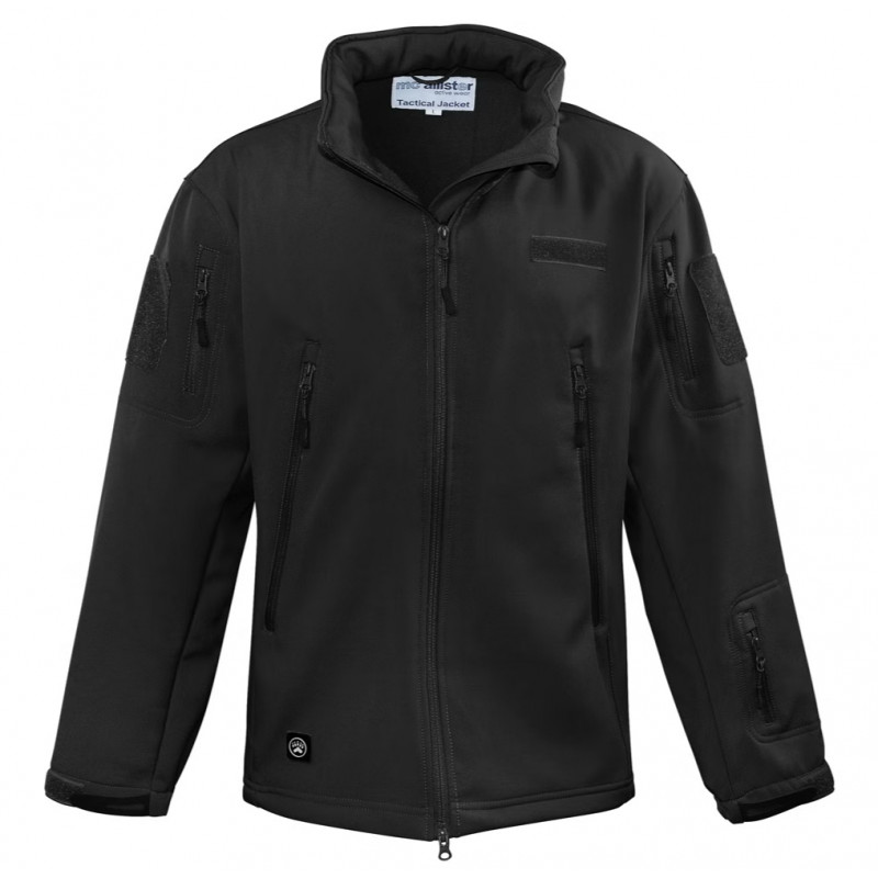 XXL Softshell Jacke " Tactical " Shark Skin - schwarz