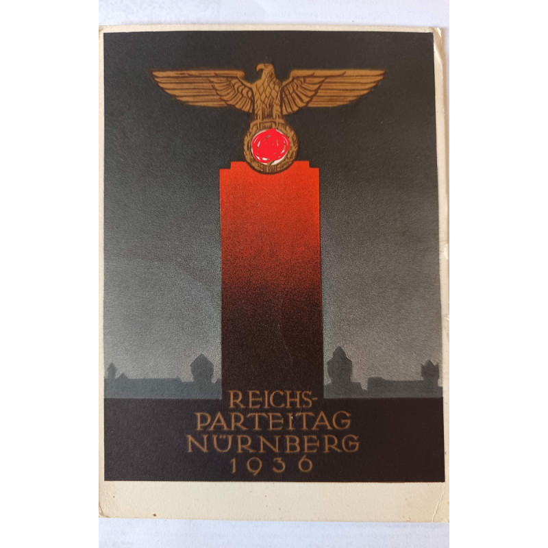 Feldpostkarte Reichsparteitag 1936 gelaufen