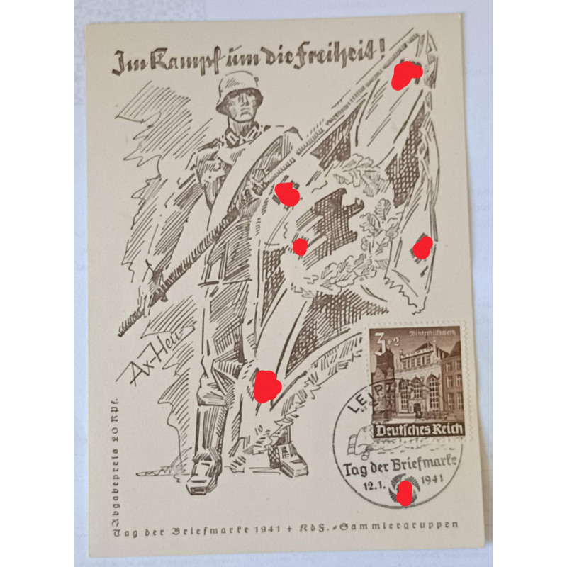 Karte zum Tag der Briefmarke 1941